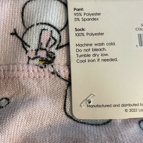 Pink new Pajama Jogger Pants & Socks Christmas Snowman Sz Large pjs - Picture 7 of 8
